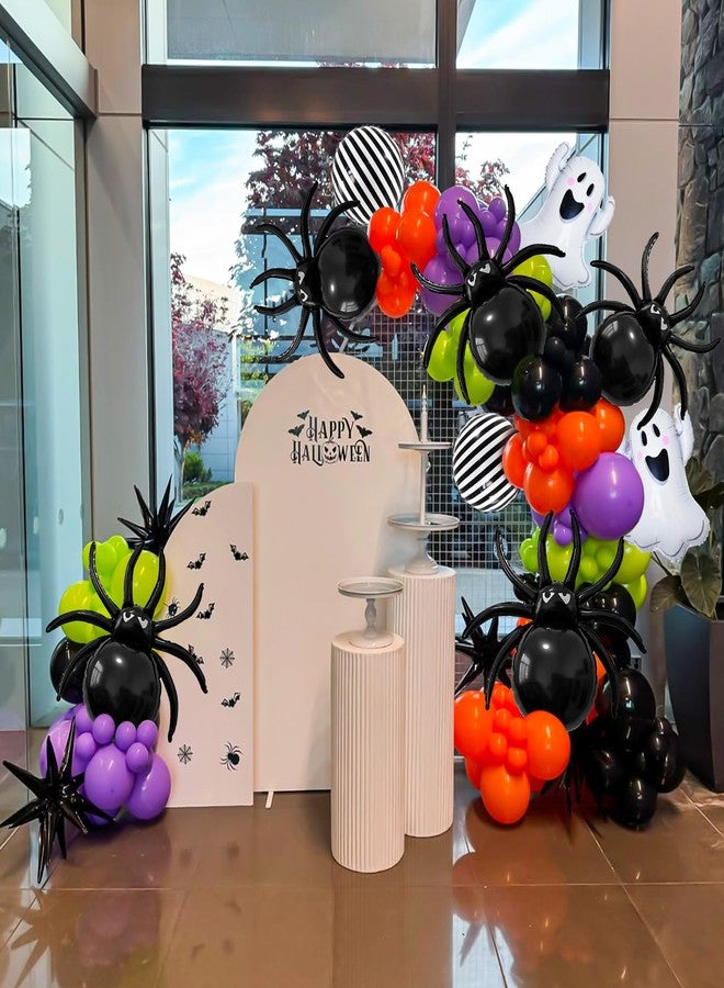 D-Fokes 6 Pcs Halloween Spider Balloons, 33" Giant Black Spider Foil Mylar Balloons, Realistic and Attractive Foil Balloon, For Halloween Party Birthday Haunted House Spooky Decoration Supplies - Image 5