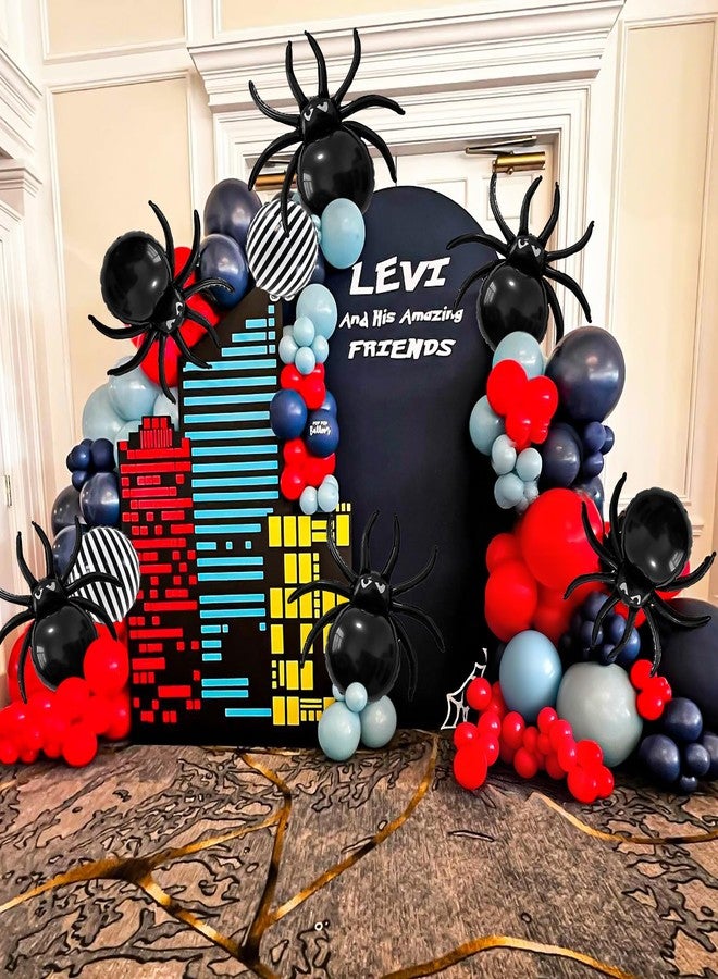 D-Fokes 6 Pcs Halloween Spider Balloons, 33" Giant Black Spider Foil Mylar Balloons, Realistic and Attractive Foil Balloon, For Halloween Party Birthday Haunted House Spooky Decoration Supplies - Image 2
