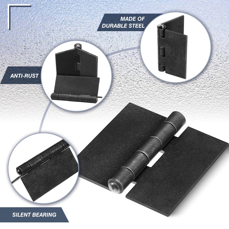 LEIFIDE 2 Pieces 3 Heavy Duty Weldable Hinges 12 Ga Welding Long Lasting Steel Butt Hinge Corrosion And Rust Resistant Metal Weld On Hinges For Trailer Door Gates - Image 3