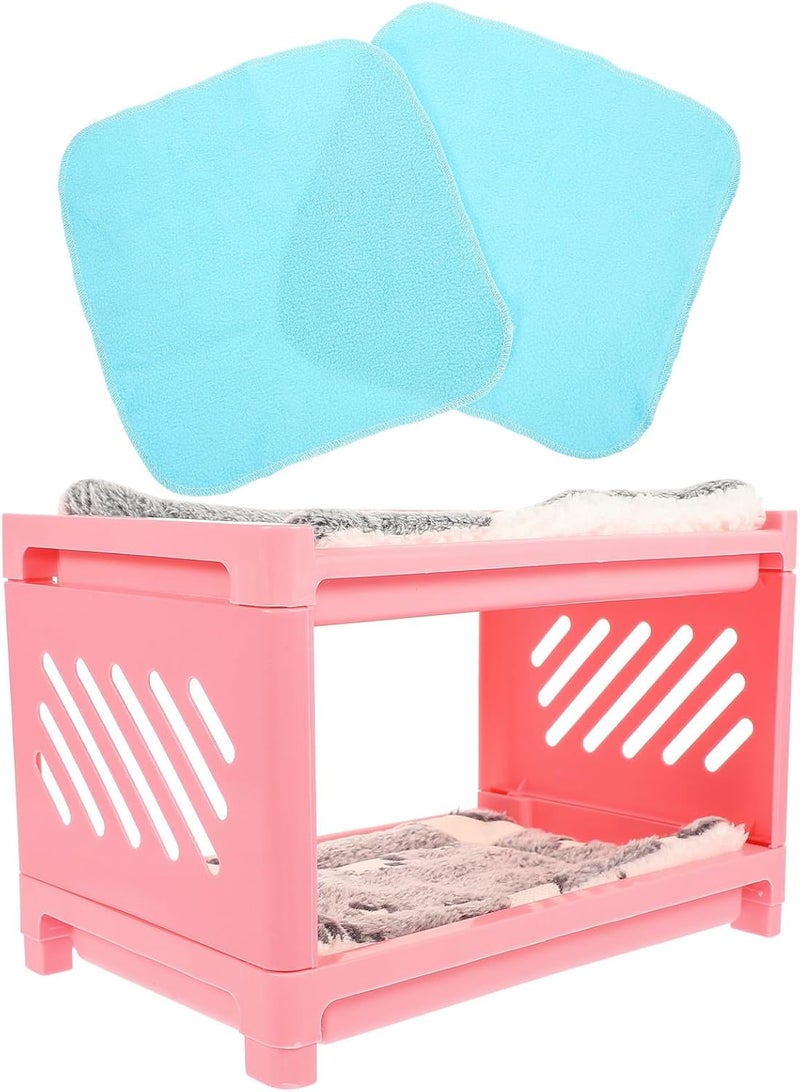 GALPADA Small Pet Bed for Hamsters and Bunnies, Detachable Multi-Function Chinchilla Hideout House with Removable Mat, Household Pet Bed for Guinea Pigs and Hedgehogs, Pink Random Style - Image 1
