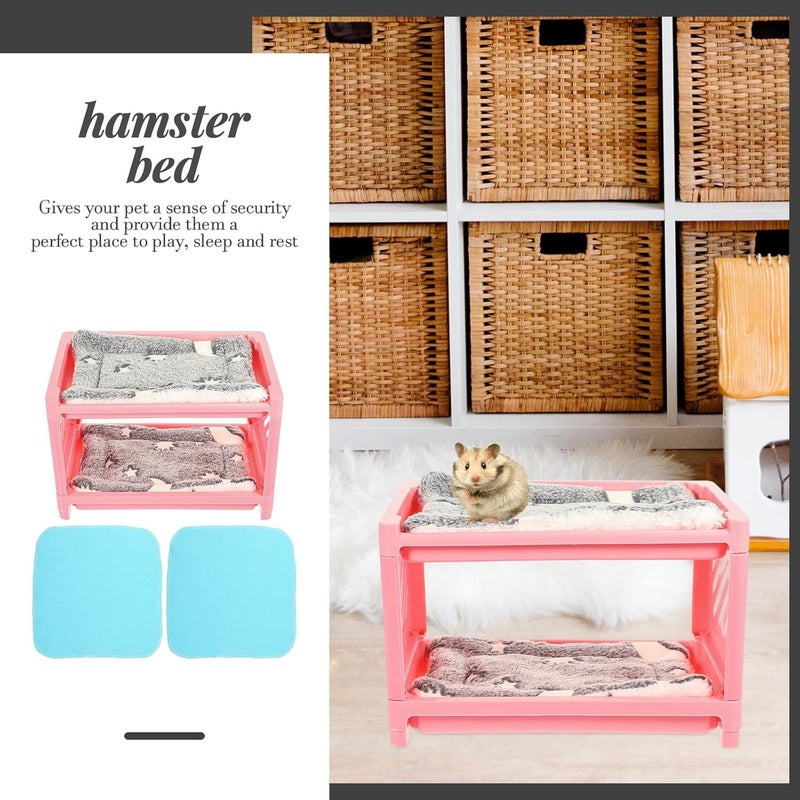 GALPADA Small Pet Bed for Hamsters and Bunnies, Detachable Multi-Function Chinchilla Hideout House with Removable Mat, Household Pet Bed for Guinea Pigs and Hedgehogs, Pink Random Style - Image 5