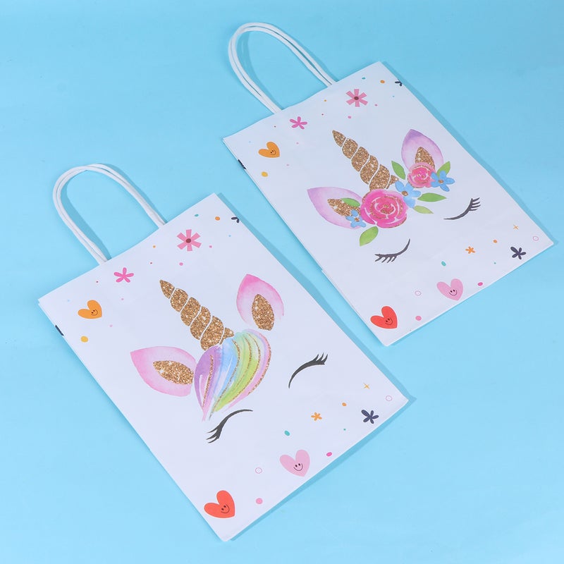 20pcs Kraft Paper Tote Bags Party Gift Bag Colorful Unicorn Favor Present Pouch Candy Storage Bag for Birthday Party - Image 4
