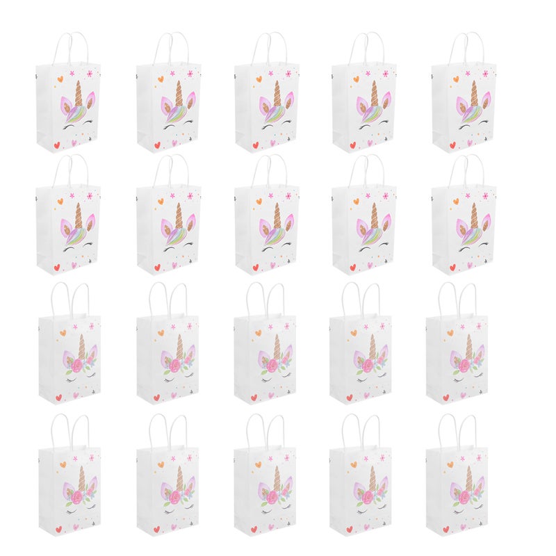 20pcs Kraft Paper Tote Bags Party Gift Bag Colorful Unicorn Favor Present Pouch Candy Storage Bag for Birthday Party - Image 1