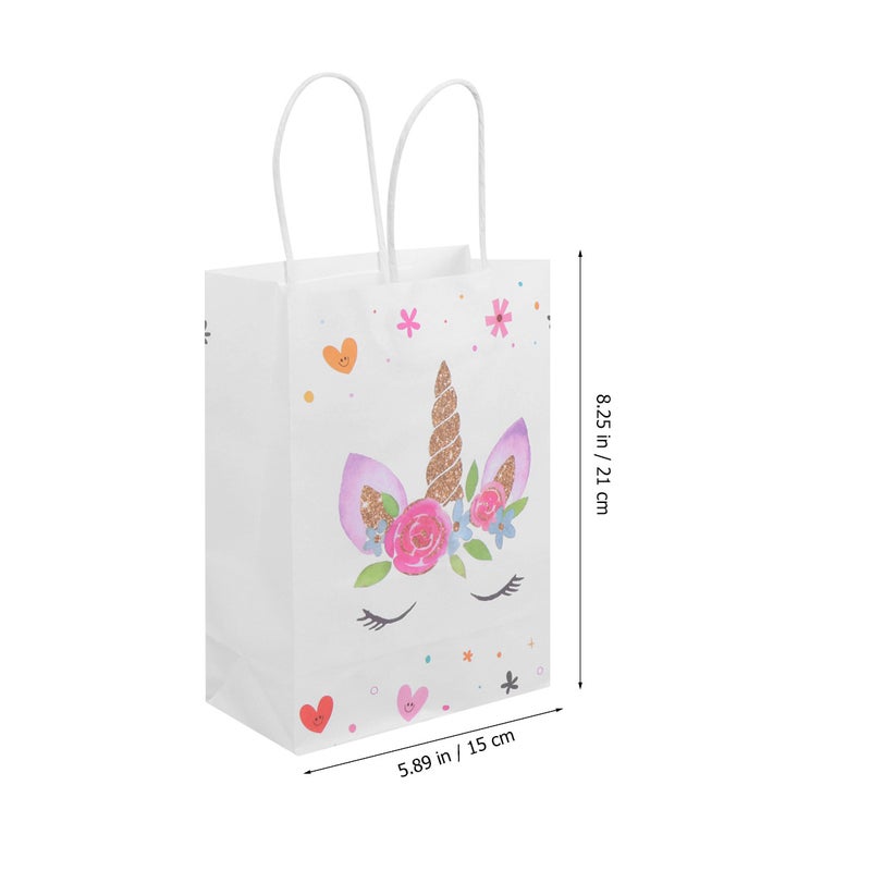 20pcs Kraft Paper Tote Bags Party Gift Bag Colorful Unicorn Favor Present Pouch Candy Storage Bag for Birthday Party - Image 2