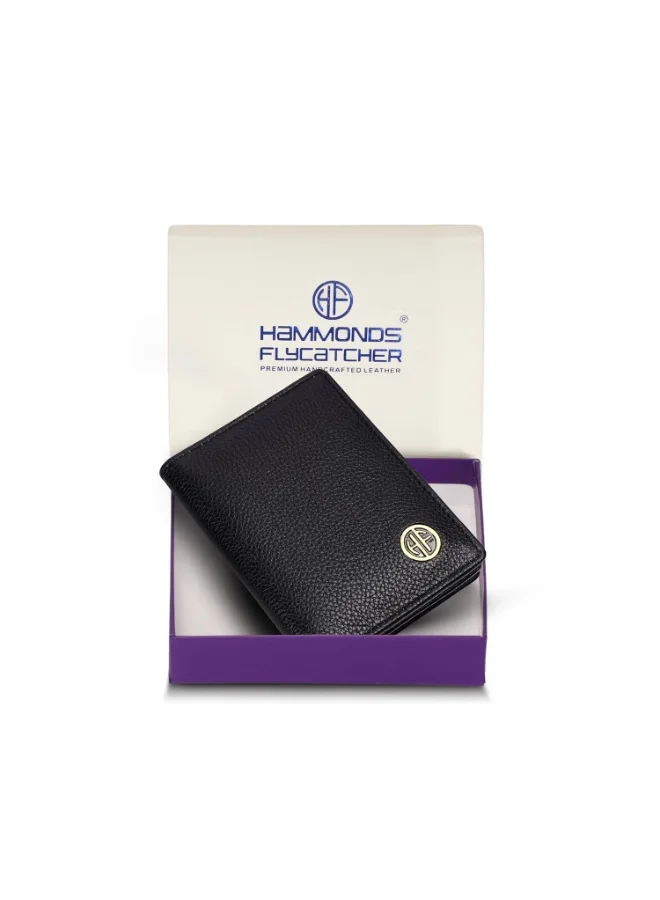 HAMMONDS FLYCATCHER Leather Card Holder Wallet for Man & Women, RFID Protected ATM/Credit Card Holder Wallet for Men with 4 Slots(Fits Upto 8 Cards), Gift for Men