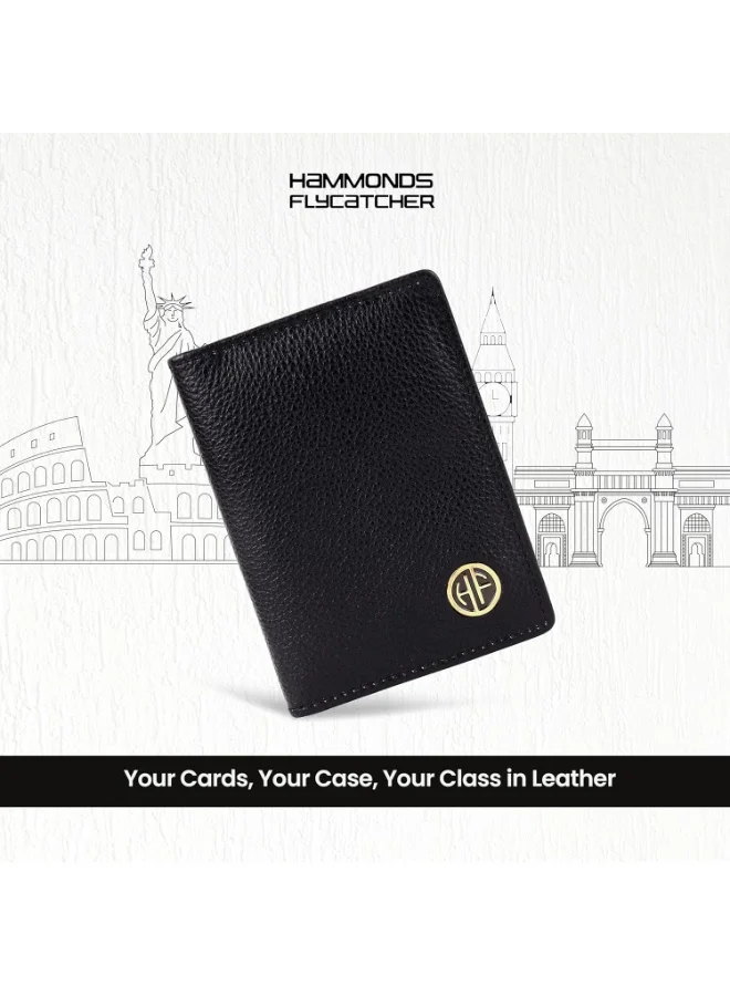 HAMMONDS FLYCATCHER Leather Card Holder Wallet for Man & Women, RFID Protected ATM/Credit Card Holder Wallet for Men with 4 Slots(Fits Upto 8 Cards), Gift for Men