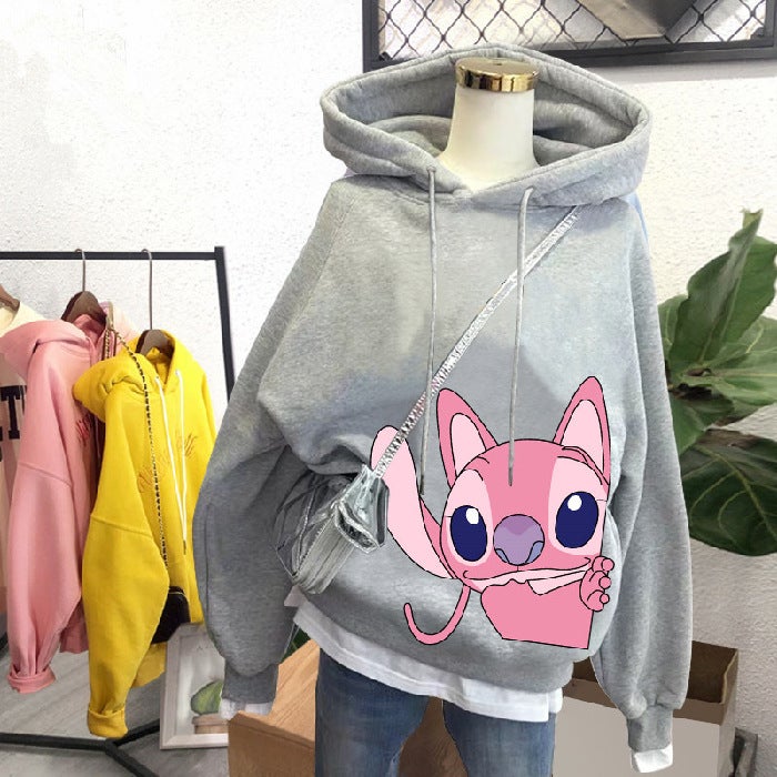 Korean BF Style Hoodie 250g Thickened Fleece for Women Pink  - Image 2