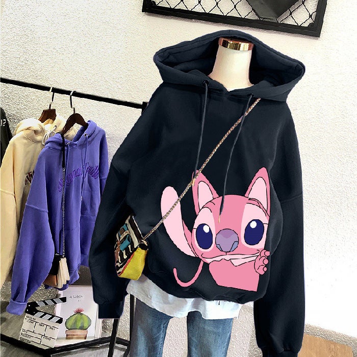 Korean BF Style Hoodie 250g Thickened Fleece for Women Pink  - Image 4