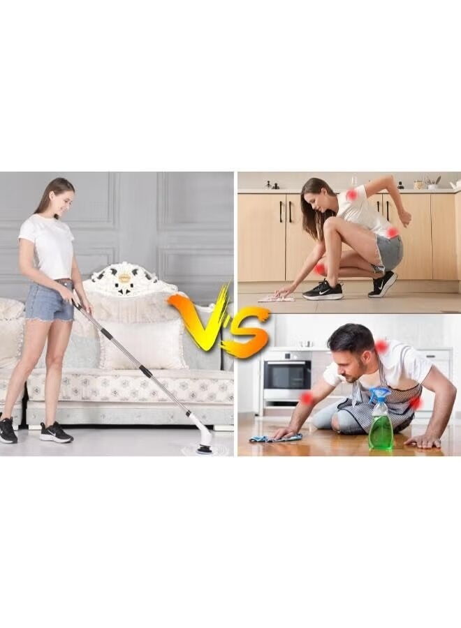 ELTRAZONE Electric Spin Scrubber Cordless Cleaning Brush with 8 Replaceable Brush Heads, 360° Power Scrubber Dual Speed, Adjustable & Detachable Handle for Bathroom, Kitchen, Tiles, Tub, and Floor - Image 3