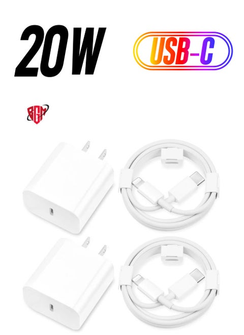 i.Phone Charger Fast Charging,[MFi Certified] 2Pack 20W Type C Fast Charger Block with 6FT USB C Charger Cable Compatible for i.Phone 14/13/12/11 Pro Max/11/Xs Max/XR/X,i.Pad,AirPods Pro