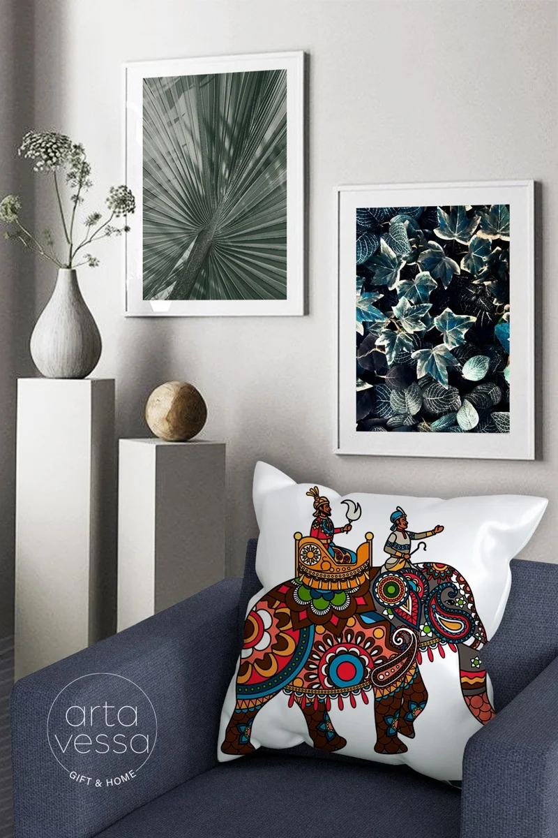 ارتافيسا Double Sided Digital Printed Decorative Faux Leather Throw Pillow Cover