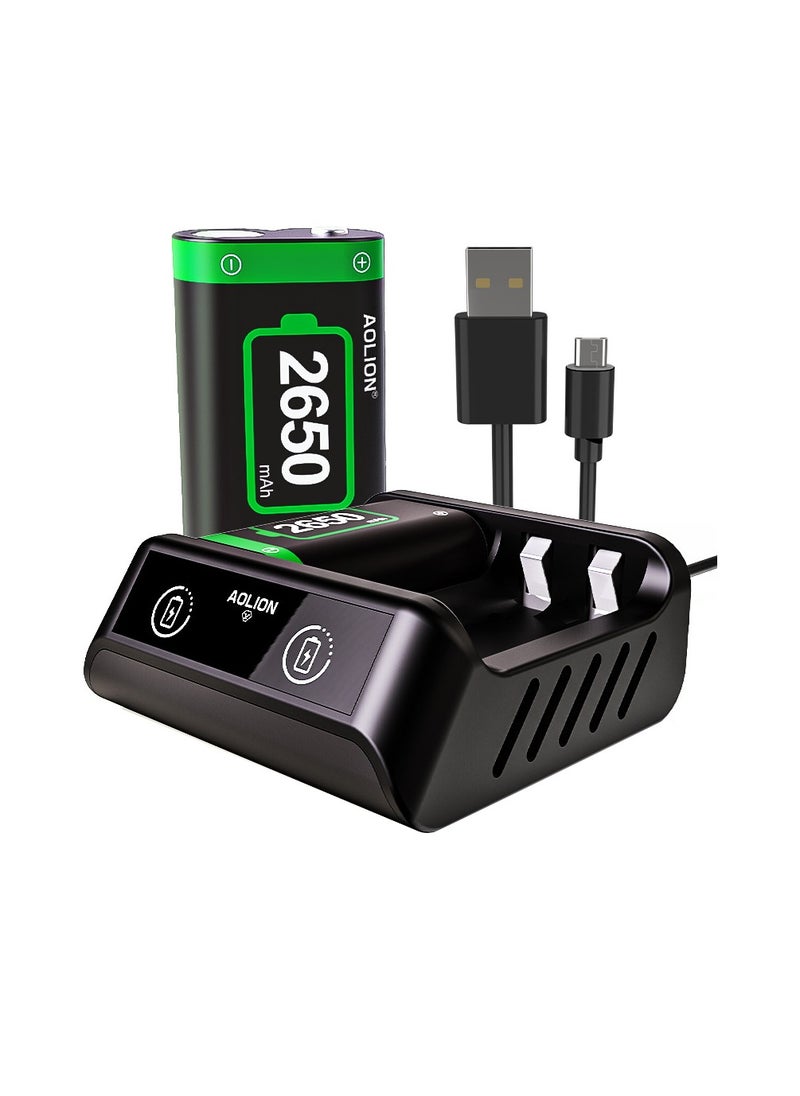 AOLION - Xbox Controller Battery Pack Charger,Rechargeable Battery Pack for Xbox One/Xbox One S/Xbox One X/Xbox One Elite/Xbox Series S/Xbox Series X Controller with 2x2650mAh,LED Indicator - Image 1