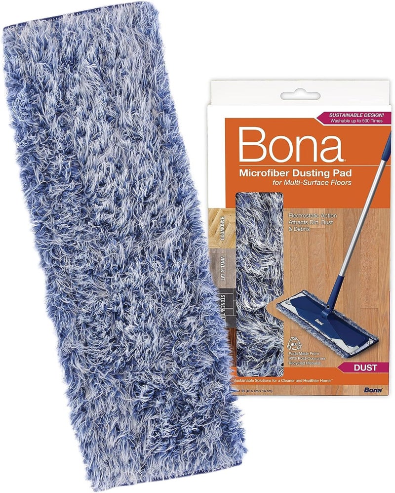 Bona Microfiber Dusting Pad for Multi-Surface Floors - Fits all Bona Mops - Attracts and Picks Up Dust, Pet Hair, and Dirt on Wood, Stone, Tile, Laminate, and Vinyl Floors - Image 1