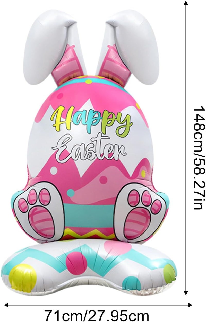 Bunny Balloons,Aluminium Foil Spring Decor | Easter Egg Balloons Party Supplies | for Indoor Outdoor Garden Yard Porch Lawn School Farmhouse Holiday Birthday - Image 5