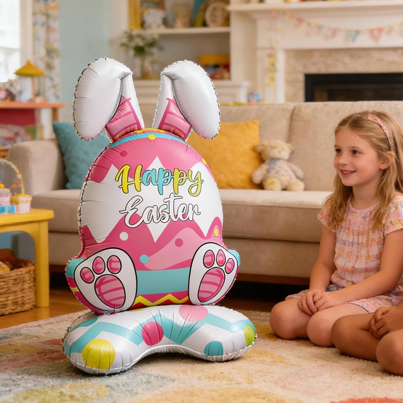 Bunny Balloons,Aluminium Foil Spring Decor | Easter Egg Balloons Party Supplies | for Indoor Outdoor Garden Yard Porch Lawn School Farmhouse Holiday Birthday - Image 3