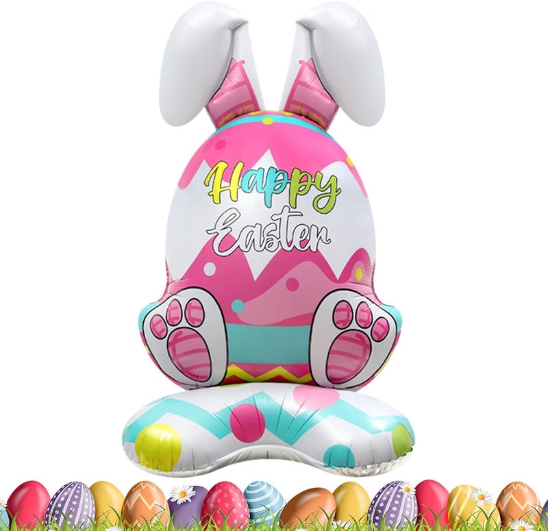 Bunny Balloons,Aluminium Foil Spring Decor | Easter Egg Balloons Party Supplies | for Indoor Outdoor Garden Yard Porch Lawn School Farmhouse Holiday Birthday - Image 1
