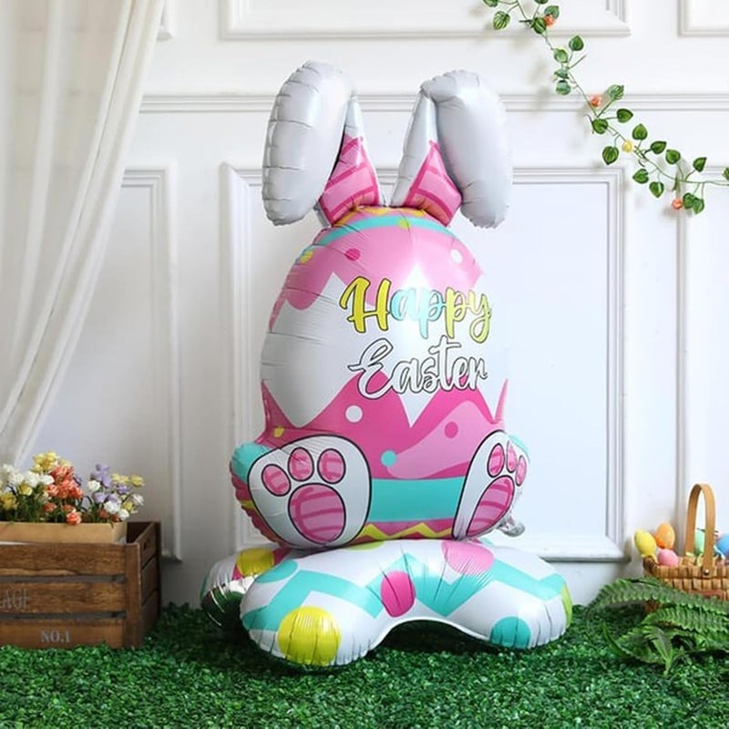 Bunny Balloons,Aluminium Foil Spring Decor | Easter Egg Balloons Party Supplies | for Indoor Outdoor Garden Yard Porch Lawn School Farmhouse Holiday Birthday - Image 2