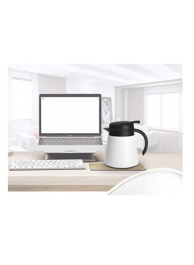 880ml Stainless Steel White Coffee Kettle Thermos Flask - Image 2
