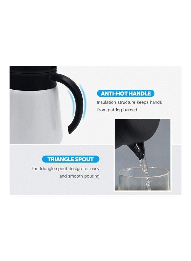 880ml Stainless Steel White Coffee Kettle Thermos Flask - Image 3