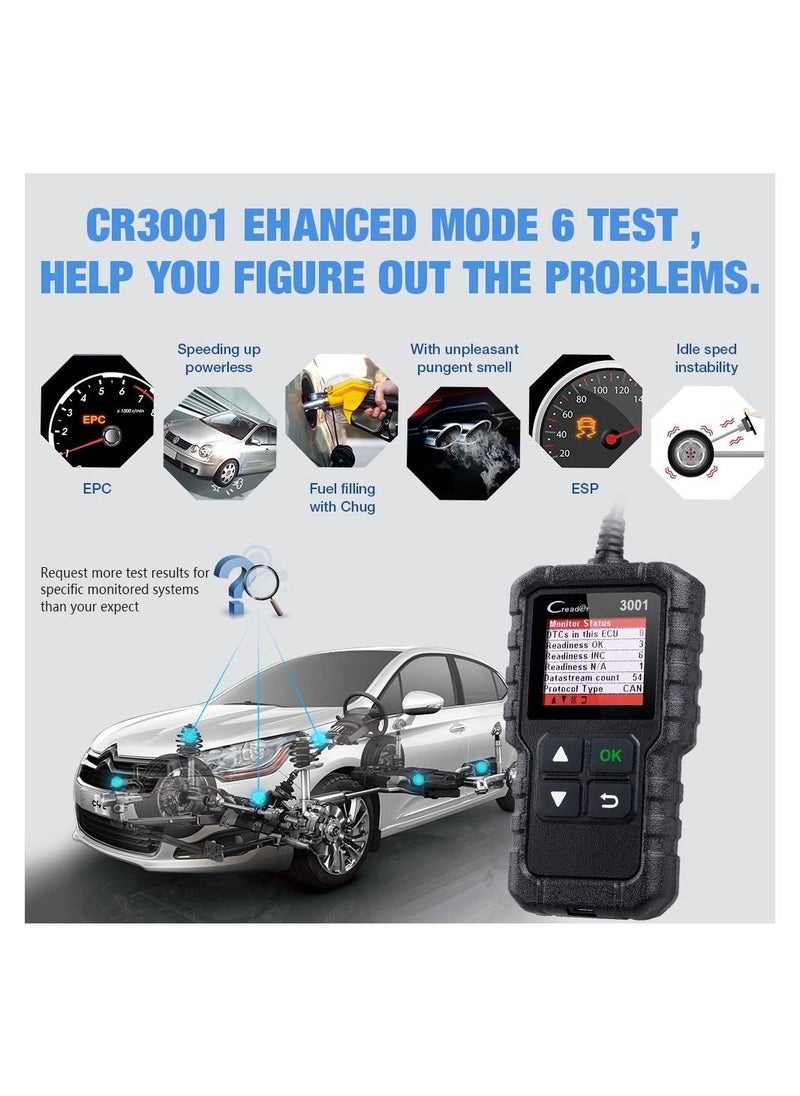 Launch - LAUNCH CR3001 Creader 3001 Code Reader V2.0 Lifetime Free update OBDII/EOBD Read Code Auto Diagnostic Tool DIY OBD Scanner KW590 - Image 1