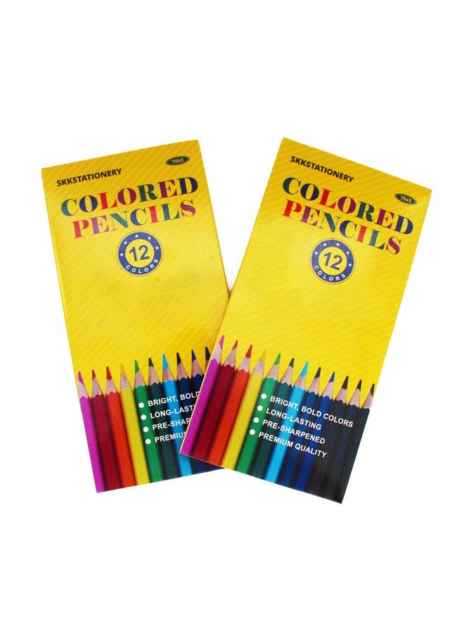 SKKSTATIONERY SKKSTATIONERY 144Pcs Colored Pencils, Pre-sharpened, coloring pencils for adults kids Bulk School Supplies For Teachers 12 Colors, 12pcs/box, Total: 144Pcs.  - Image 3