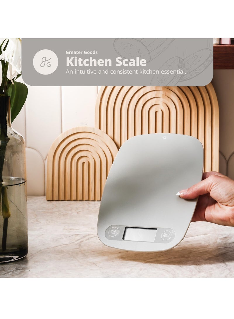 Food Scale Ultra Slim Digital Kitchen Scale Multifunction Food Scale with Touch Button Digital Display Shows Weight in Grams Ounces Milliliters Meal Prep Cooking Baking 11lb 5kg Grey - Image 2