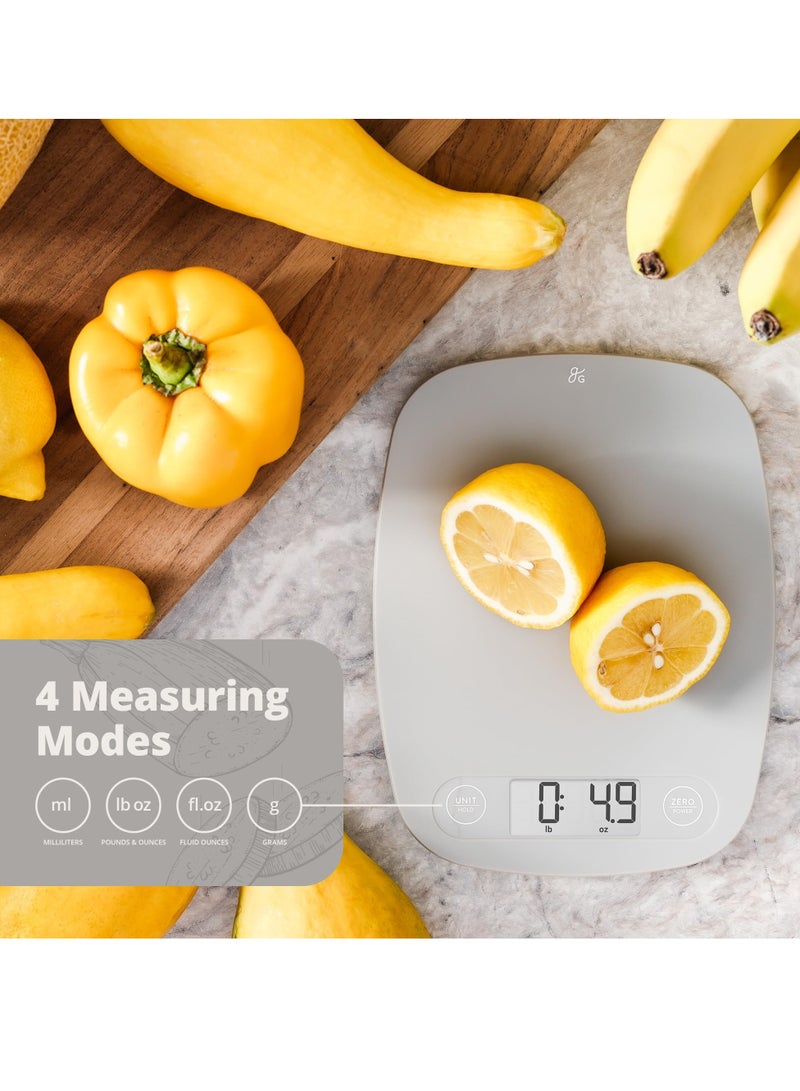 Food Scale Ultra Slim Digital Kitchen Scale Multifunction Food Scale with Touch Button Digital Display Shows Weight in Grams Ounces Milliliters Meal Prep Cooking Baking 11lb 5kg Grey - Image 3
