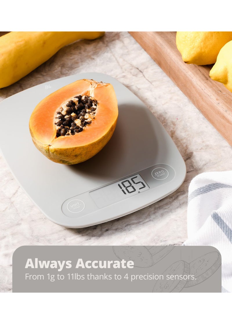 Food Scale Ultra Slim Digital Kitchen Scale Multifunction Food Scale with Touch Button Digital Display Shows Weight in Grams Ounces Milliliters Meal Prep Cooking Baking 11lb 5kg Grey - Image 4