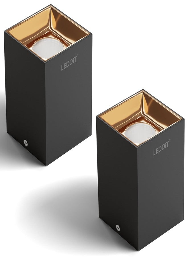 LEDDiT 10W Warm White Square Surface Cylindrical Shape Indoor Ceiling Mounted Spot Light COB Down Light with Aluminium Body - Rose Gold Pack of 2 (with 2 Years Warranty) - Image 1