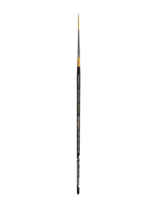 KINGART Premium Original Gold 9375-1 MID-Length Liner Series Artist Brush, Golden Taklon Synthetic Hair, Short Handle, for Acrylic, Watercolor, Oil and Gouache Painting, Size 1 - Image 1