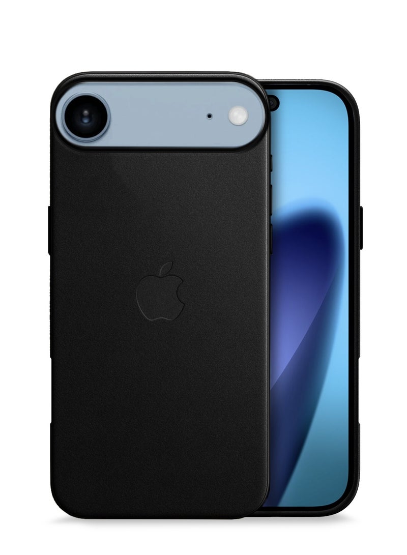 Wtech Apple iPhone 17 Air 5G 2025 Luxury Leather Magnetic Wireless Charging Case Original MagSafe Shockproof Case Cover (MCMPMN) - Black - Image 1