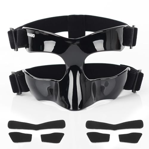 HIAARO BK01B Nose Guard for Broken Nose, Sports Face Shield Masks with Padding, Adjustable, Breathable, and Clear for Adults and Teenagers, Suitable for Basketball, Soccer, and Other Sports - Image 1