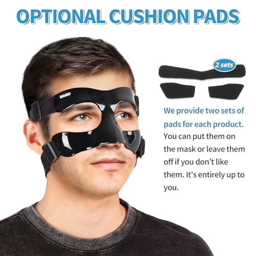 HIAARO BK01B Nose Guard for Broken Nose, Sports Face Shield Masks with Padding, Adjustable, Breathable, and Clear for Adults and Teenagers, Suitable for Basketball, Soccer, and Other Sports - Image 5