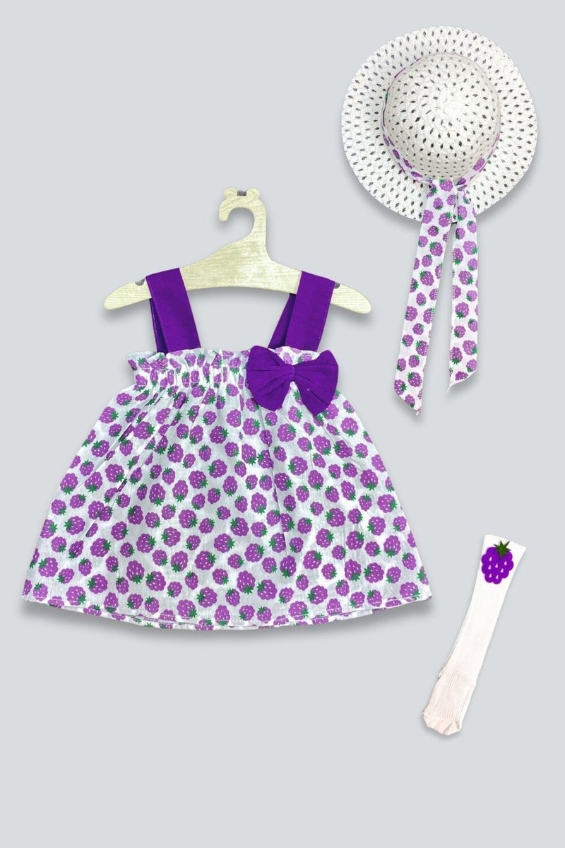 Adabebek Hat Blackberry Dress Knee High Socks Set 
