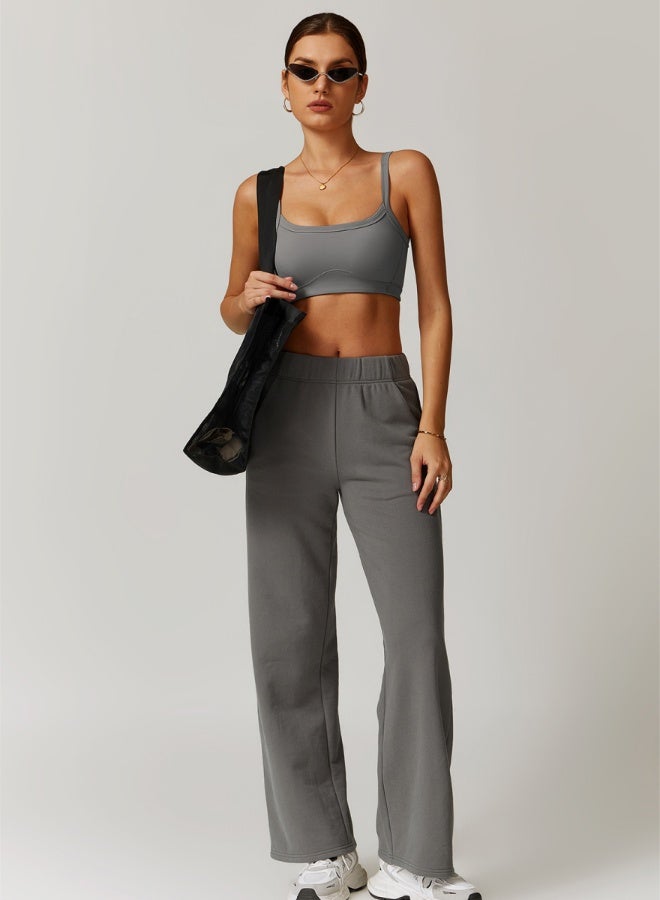 KAWN.YOGA Womens Mid Waist Oversized Wide Leg Joggers  - Image 3