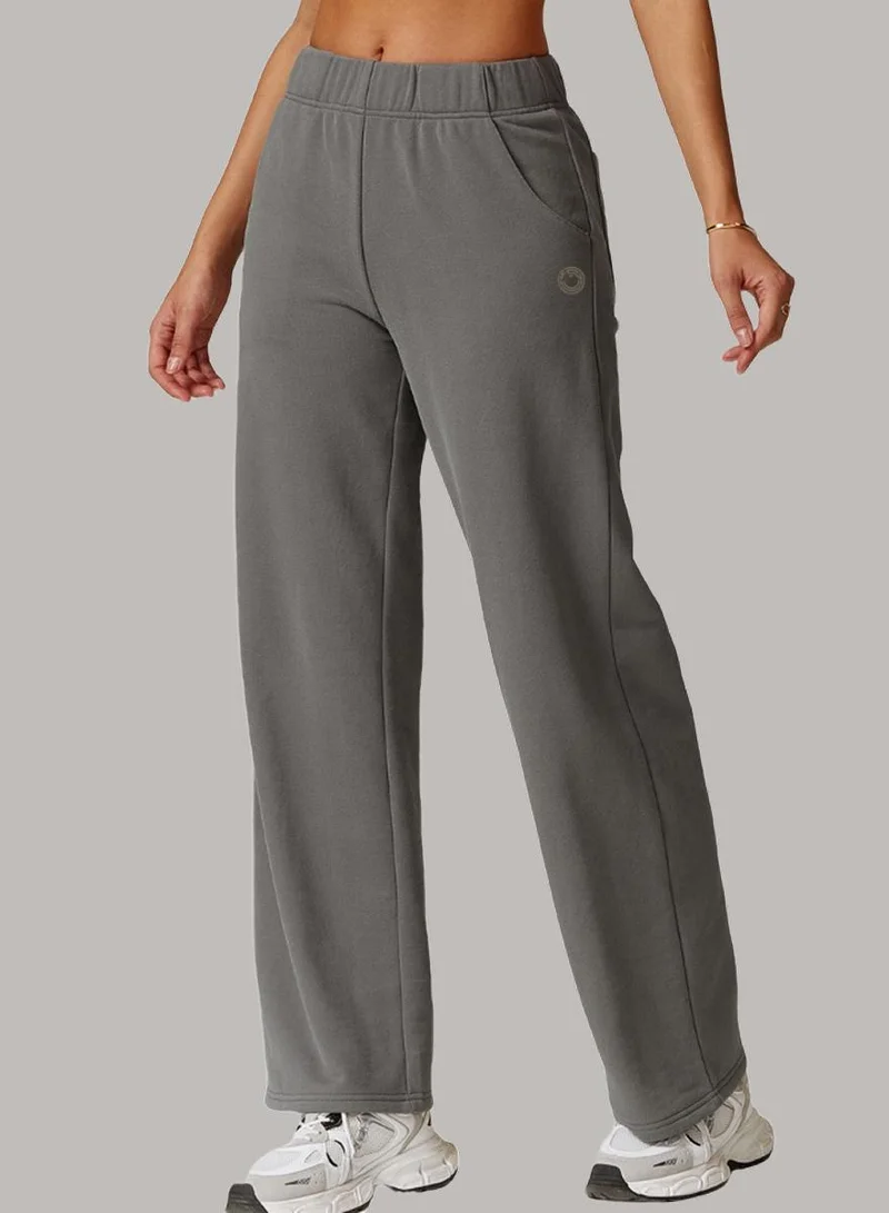 Womens Mid Waist Oversized Wide Leg Joggers