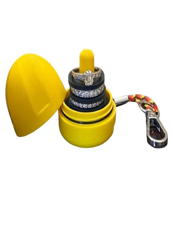 RING THING - Ring Holder Keychain, Jewelry Organizer and Storage, Portable Waterproof Jewelry Holder, Pill Box Keychain Container, Gym Accessory, and Travel Ring Case (Daisy Yellow) - Image 1
