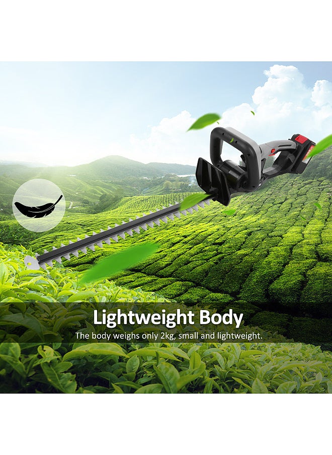 Generic - Cordless Hedge Trimmer 21V Battery Bush Trimmer Electric Hedge Trimmer for Pruning 21 Inch Dual-Action Blade with 3.0Ah Battery and Charger Grass Trimmer for Shrub Branch and Lawn - Image 1