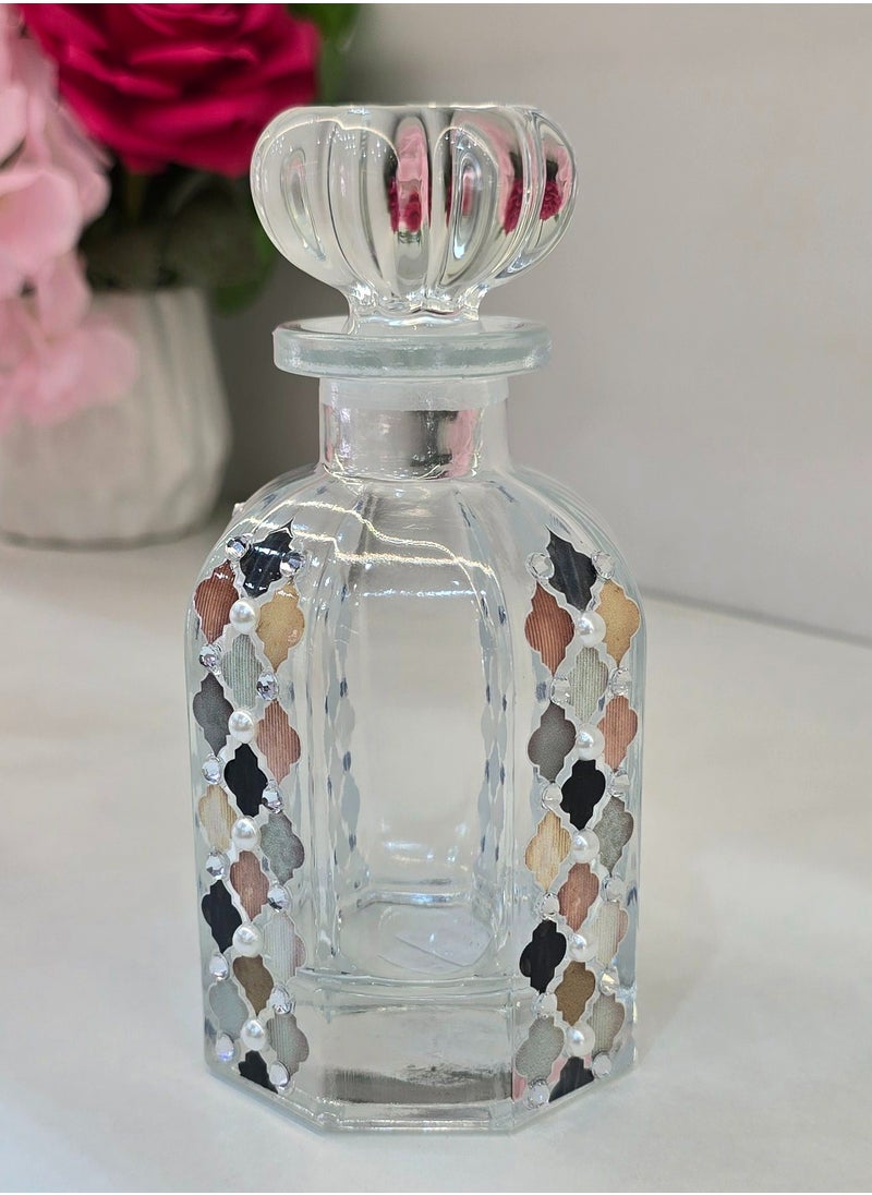Damanhoor Decorative Empty Glass Perfume Oil Bottle Autumn Leaf Design Refillable 
