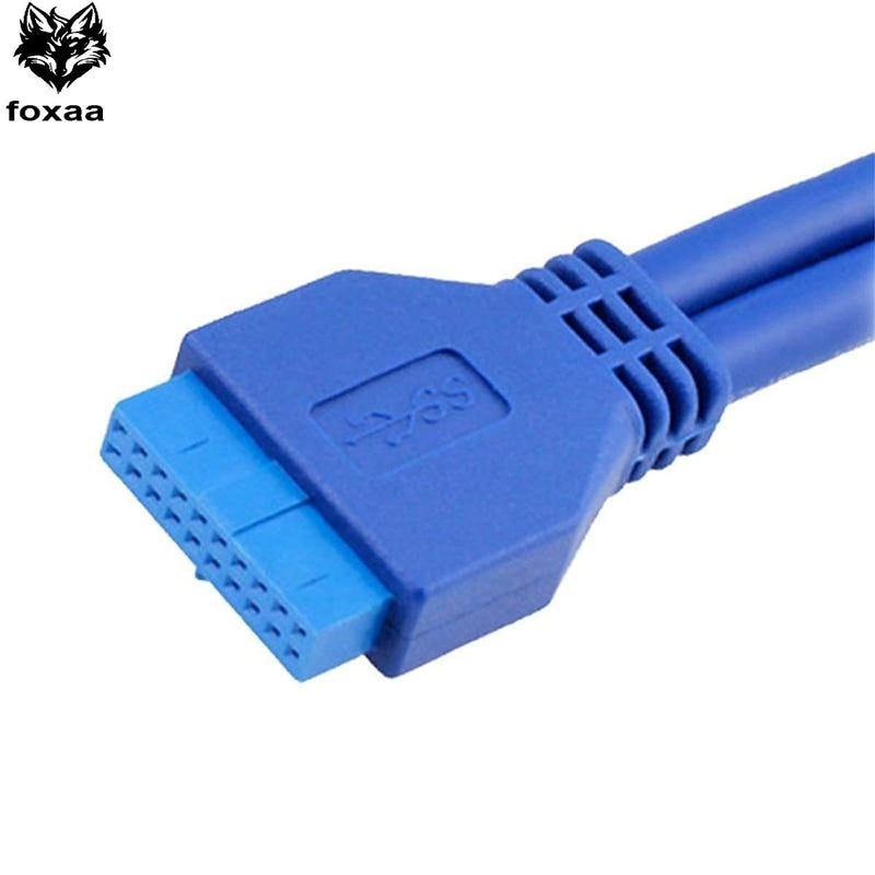 foxaa 2-Port USB 3.0 PCI Back Panel Bracket Cable – Dual USB A Female to 20-Pin Motherboard Header, 50cm High Speed 5Gbps Extension for Desktop PC Case (Blue) - Image 5