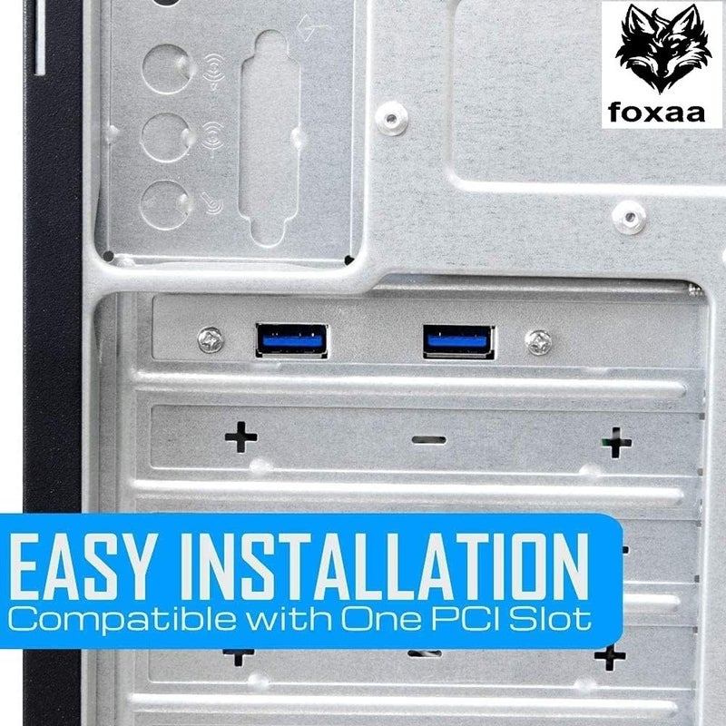 foxaa 2-Port USB 3.0 PCI Back Panel Bracket Cable – Dual USB A Female to 20-Pin Motherboard Header, 50cm High Speed 5Gbps Extension for Desktop PC Case (Blue) - Image 4