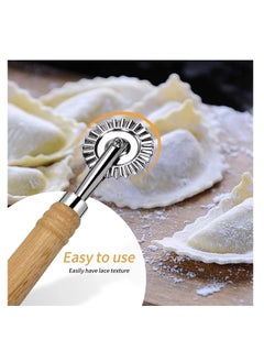 Y&D 2 Pack Ravioli Cutter Wheel, Pasta Wheel with Long Wooden Handle, Zinc Alloy Roller for Kitchen  - Image 4