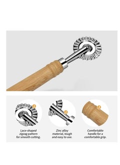 Y&D 2 Pack Ravioli Cutter Wheel, Pasta Wheel with Long Wooden Handle, Zinc Alloy Roller for Kitchen  - Image 3