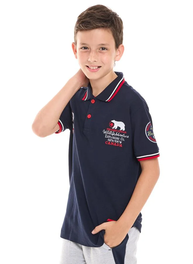 victor and jane Embroidered Polo T-Shirt & Joggers Set by Styli