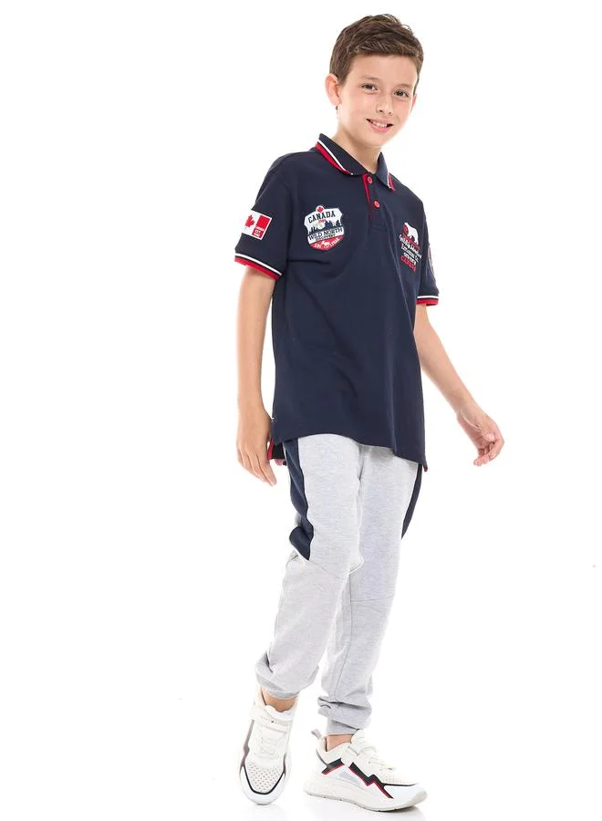 victor and jane Embroidered Polo T-Shirt & Joggers Set by Styli