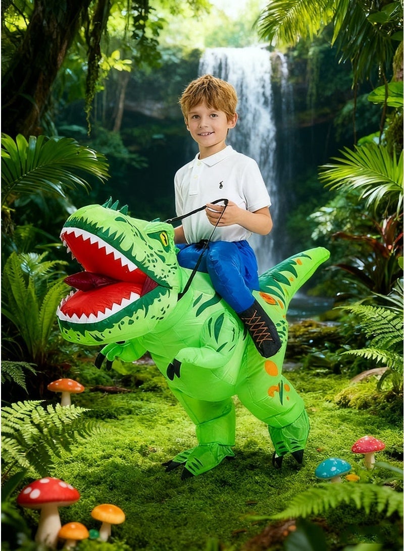 ميكسد الديناصور اللباس للأطفال، ركوب نفخ على زي الديناصور، تفجير زي تي ريكس، نفخ الحيوان اللباس للأولاد والبنات - Image 1
