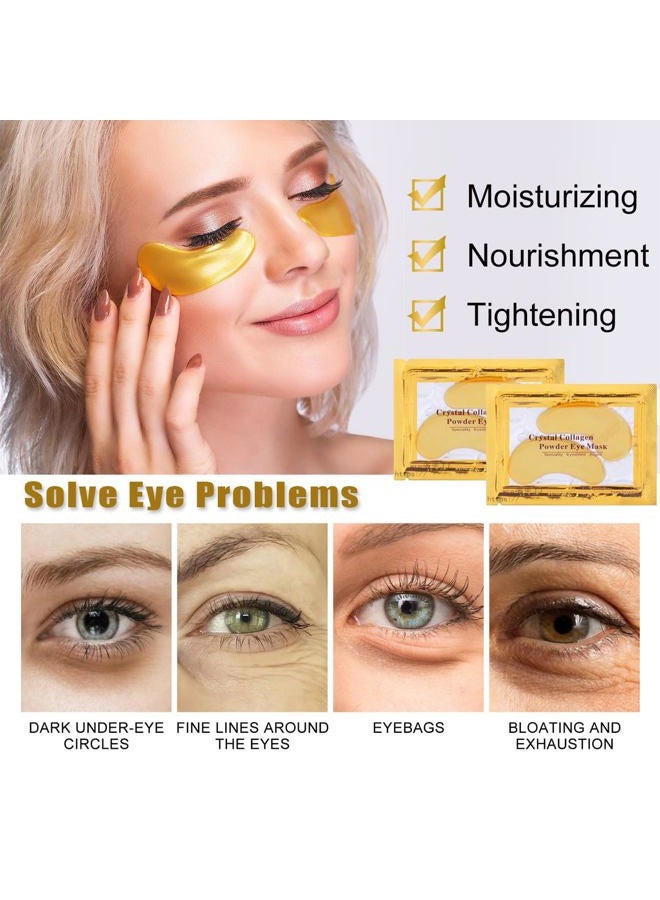 Eakroo 20 Pairs Lip Masks & Eye Mask,Power Crystal Gel 24K Gold Collagen Lip Eye Mask,Effectively Nourishes the Lip & Eye Skin,Anti-Aging Eye Patches for Moisturizing,Reducing Fine Lines Dark Circle - Image 2