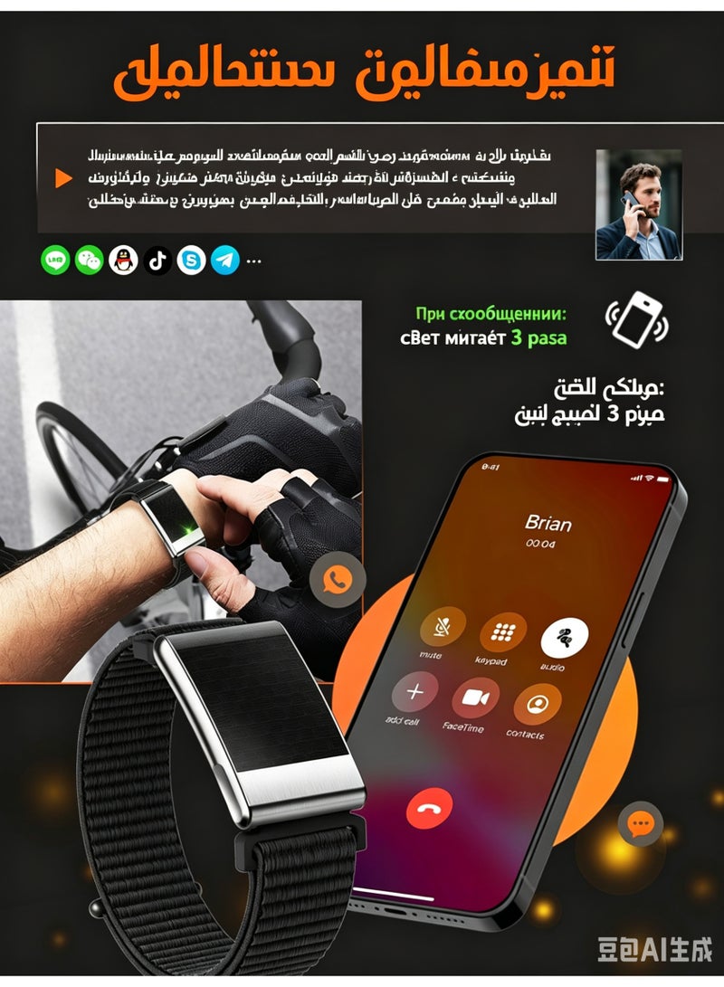 ساعة ذكية رفيعة للغاية بدون شاشة لتتبع اللياقة البدنية وتخطيط القلب للرجال والنساء، مراقبة معدل ضربات القلب والنوم 24/7، مقاومة للماء بمعيار IP68، أكثر من 120 وضع تمرين - Image 3