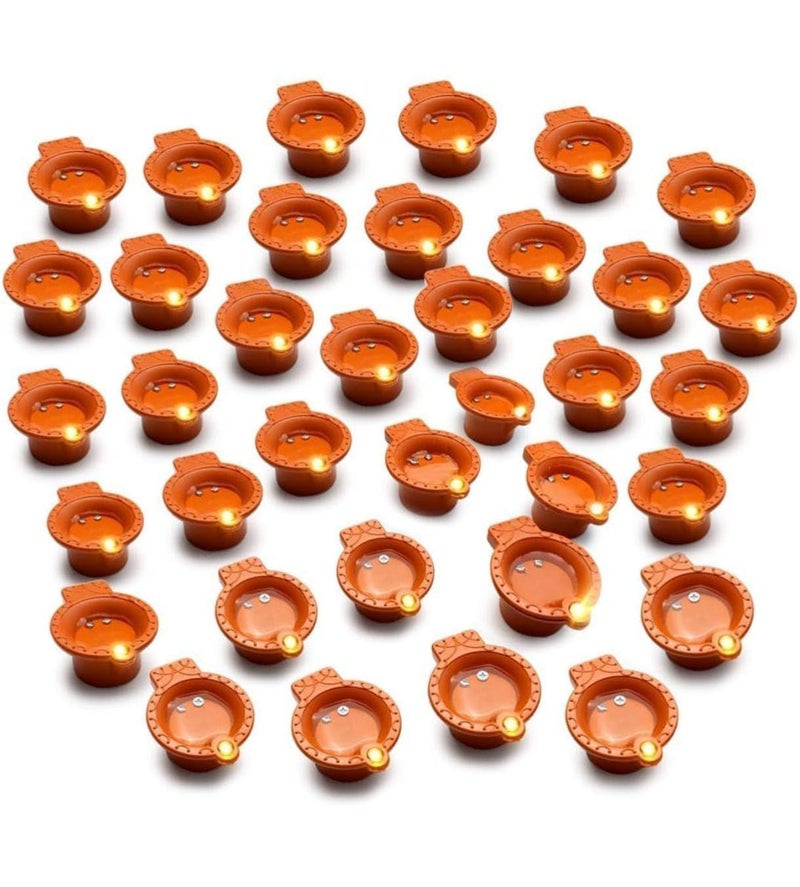 Ayunix Water Sensor Diya | E- Diya, No-Oil, No-Electricity Warm Orange Ambient Lights| Eco-Friendly for Home, Pooja, and Outdoor Decor Ideal for Festivals and Diwali (Pack of 6) - Image 1