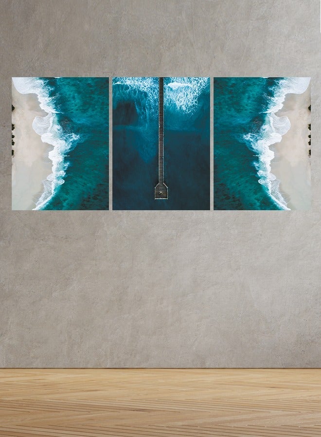 Marktna Set Of 3 Framed Canvas Wall Arts Stretched Over Wooden Frame with an Abstract Design - Image 1